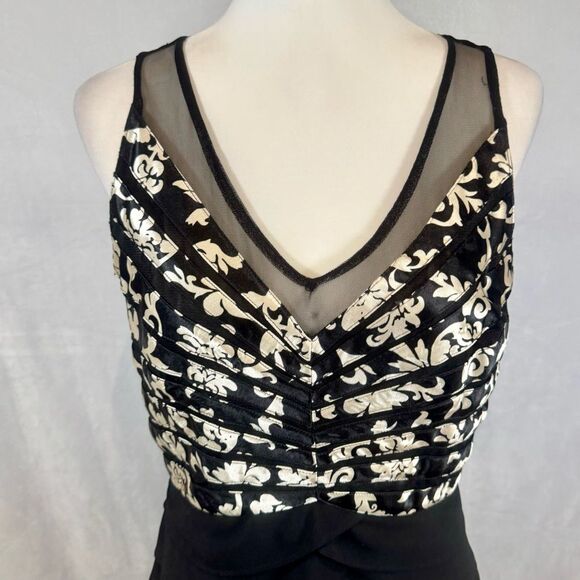 Scarlett Nite black and cream tiered cocktail dress size 10 - Picture 2 of 7